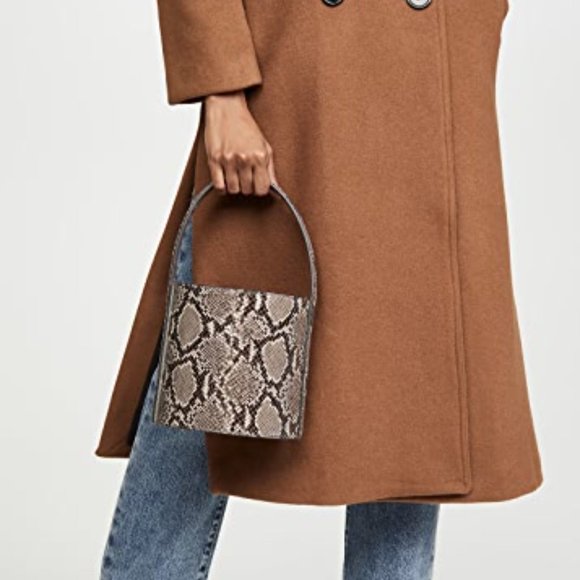 STAUD Bissett Snakeskin-Embossed Leather Bucket Bag - Picture 4 of 7